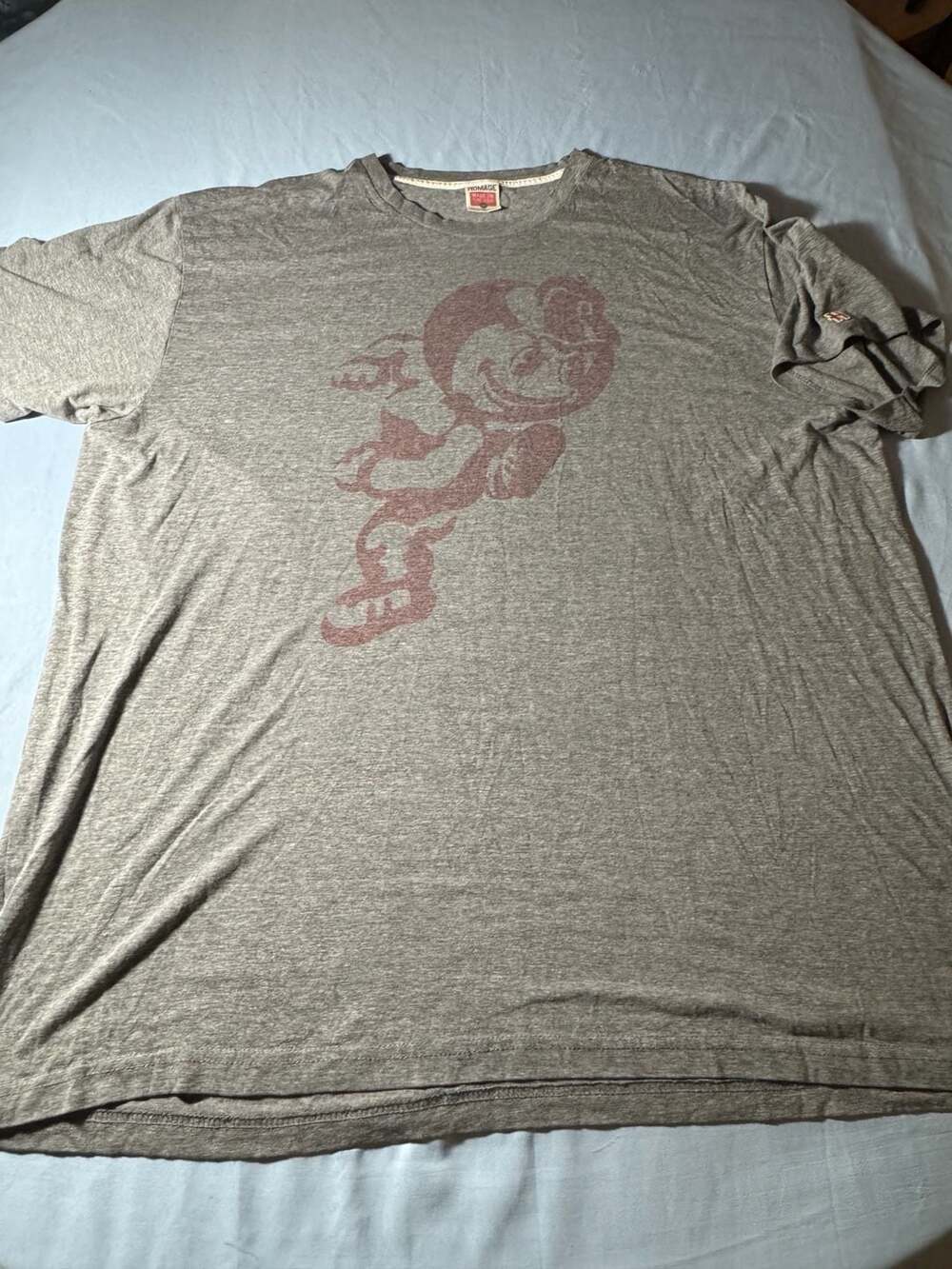 Homage Ohio State Buckeyes Running Brutus The Buckeye Gray T-Shirt 3XL